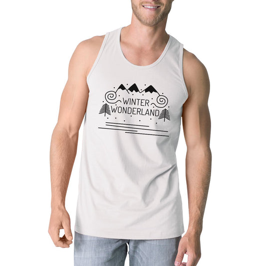 Winter Wonderland Mens White Tank Top