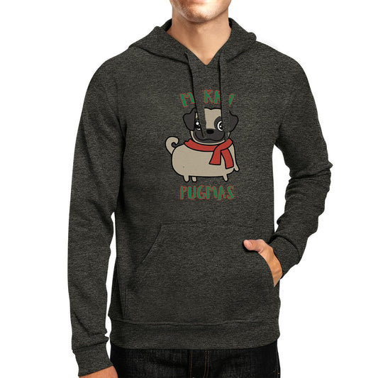 Merry Pugmas Pug Dark Grey Hoodie