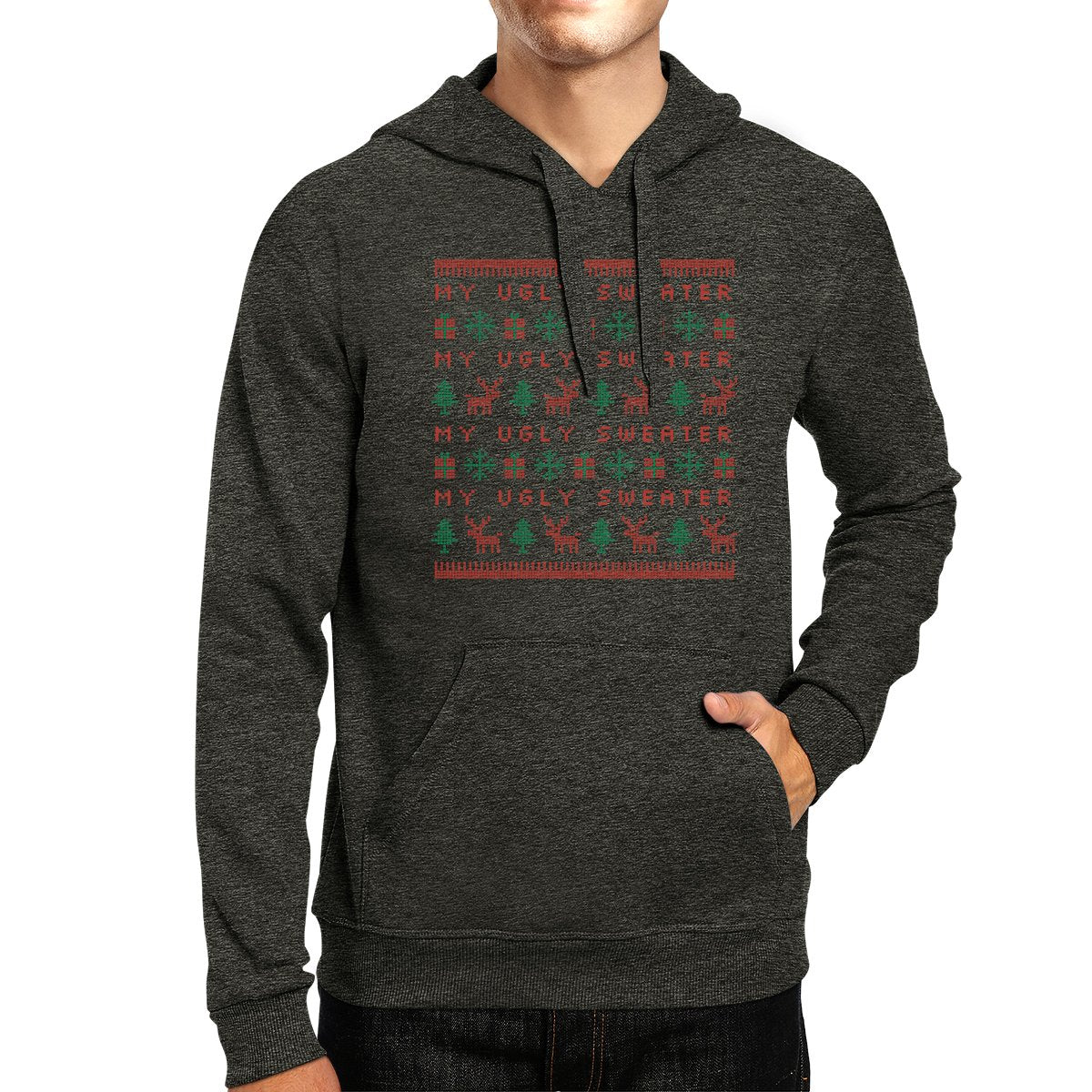 My Ugly Sweater Pattern Dark Grey Hoodie