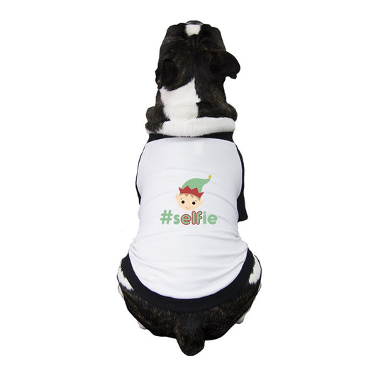 Hashtag Selfie Elf Pets Black And White Baseball Shirt