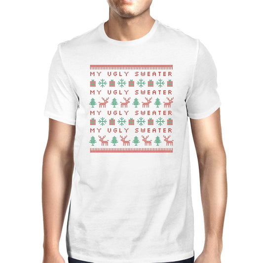 My Ugly Sweater Pattern Mens White Shirt