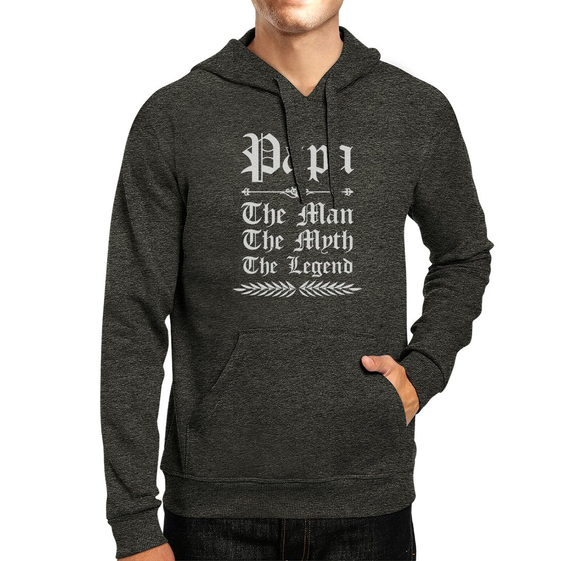 Vintage Gothic Papa Unisex Fleece Hoodie Unique Birthday Gift Idea