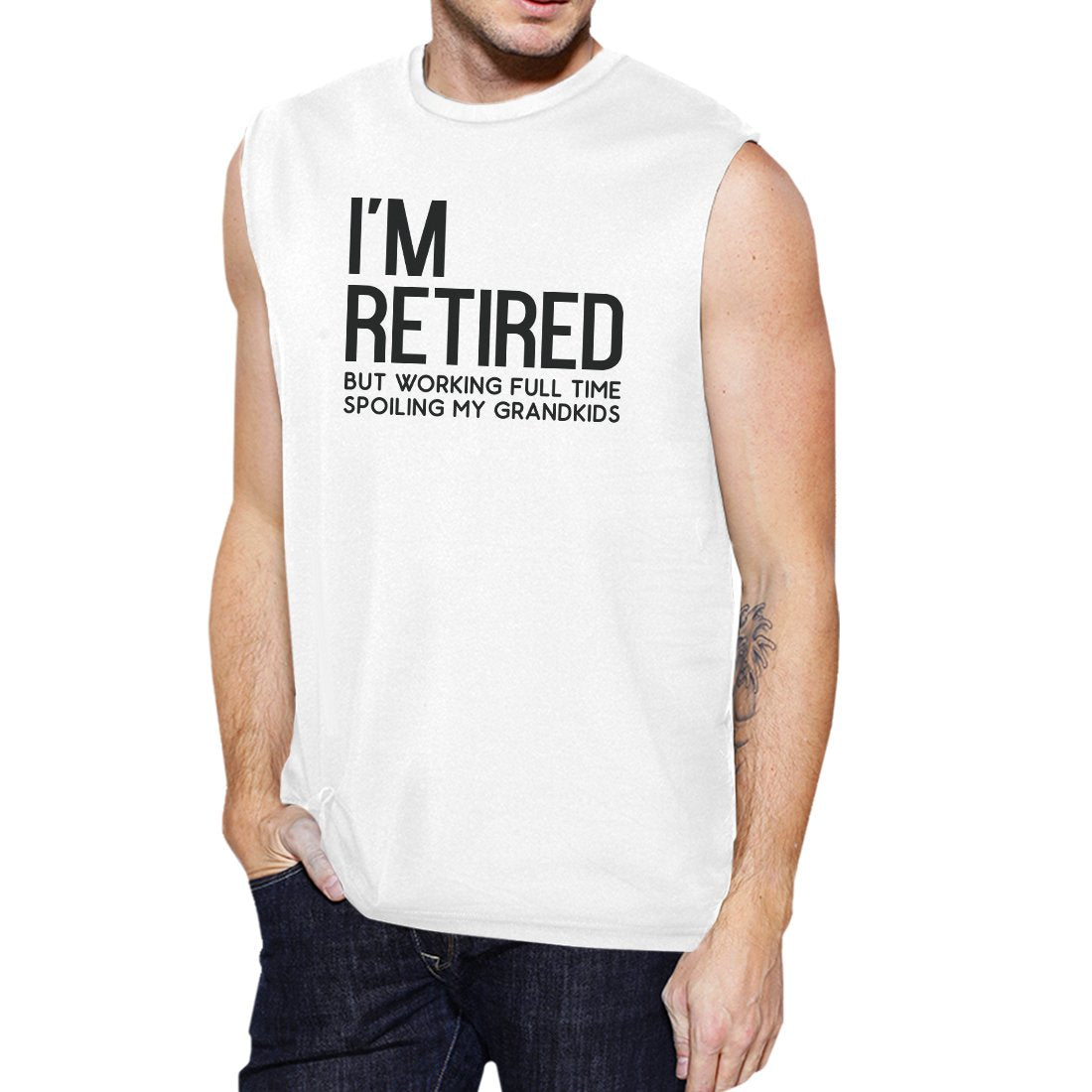 Retired Grandkids Mens Funny Quote Humorous Muscle Shirt Best Gift