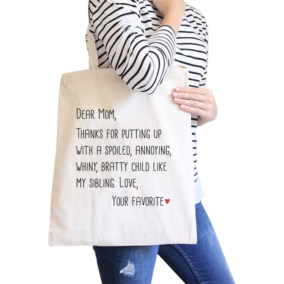 Dear Mom Heavy Cotton Canvas Bag Popular Graphic Designed Tote