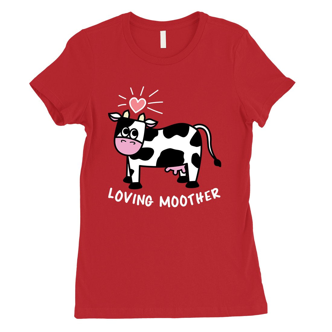 Loving Moother Cow Womens Short Sleeve T-Shirt Funny Mothers Day Tee