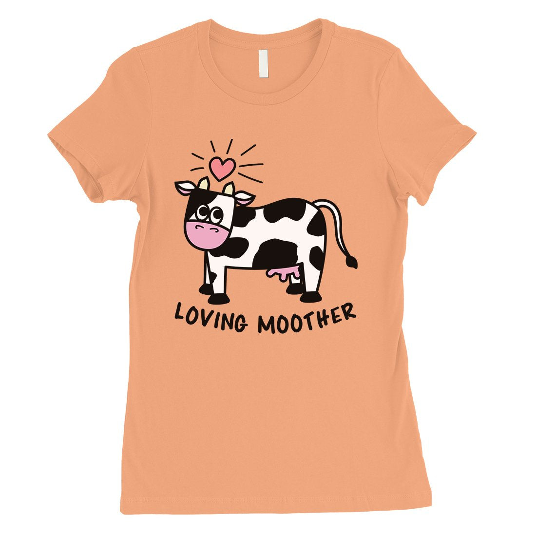 Loving Moother Cow Womens Short Sleeve T-Shirt Funny Mothers Day Tee