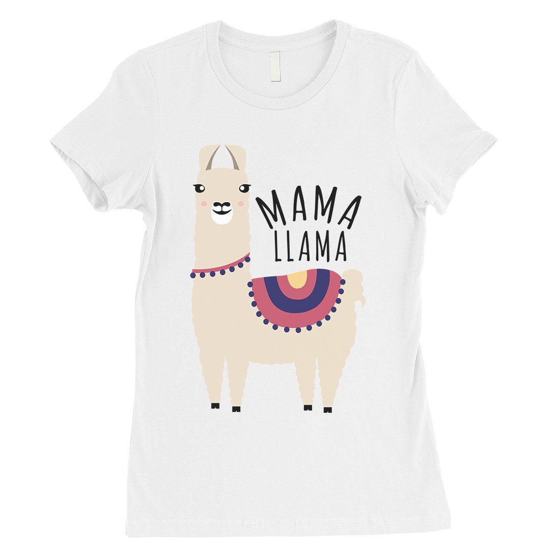 Mama Llama Womens Cute Short Sleeve T-Shirt Funny Mother Day Gift Tee