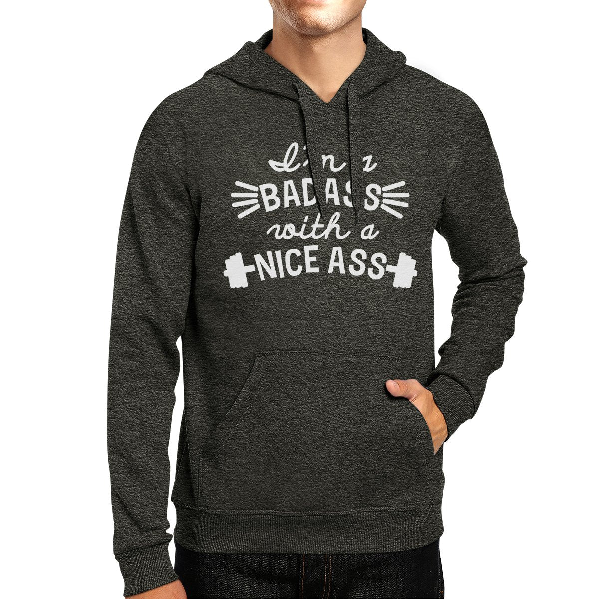 Bad Nice Ass Unisex Pullover Hoodie Cute Work Out Hooded Sweatshirt