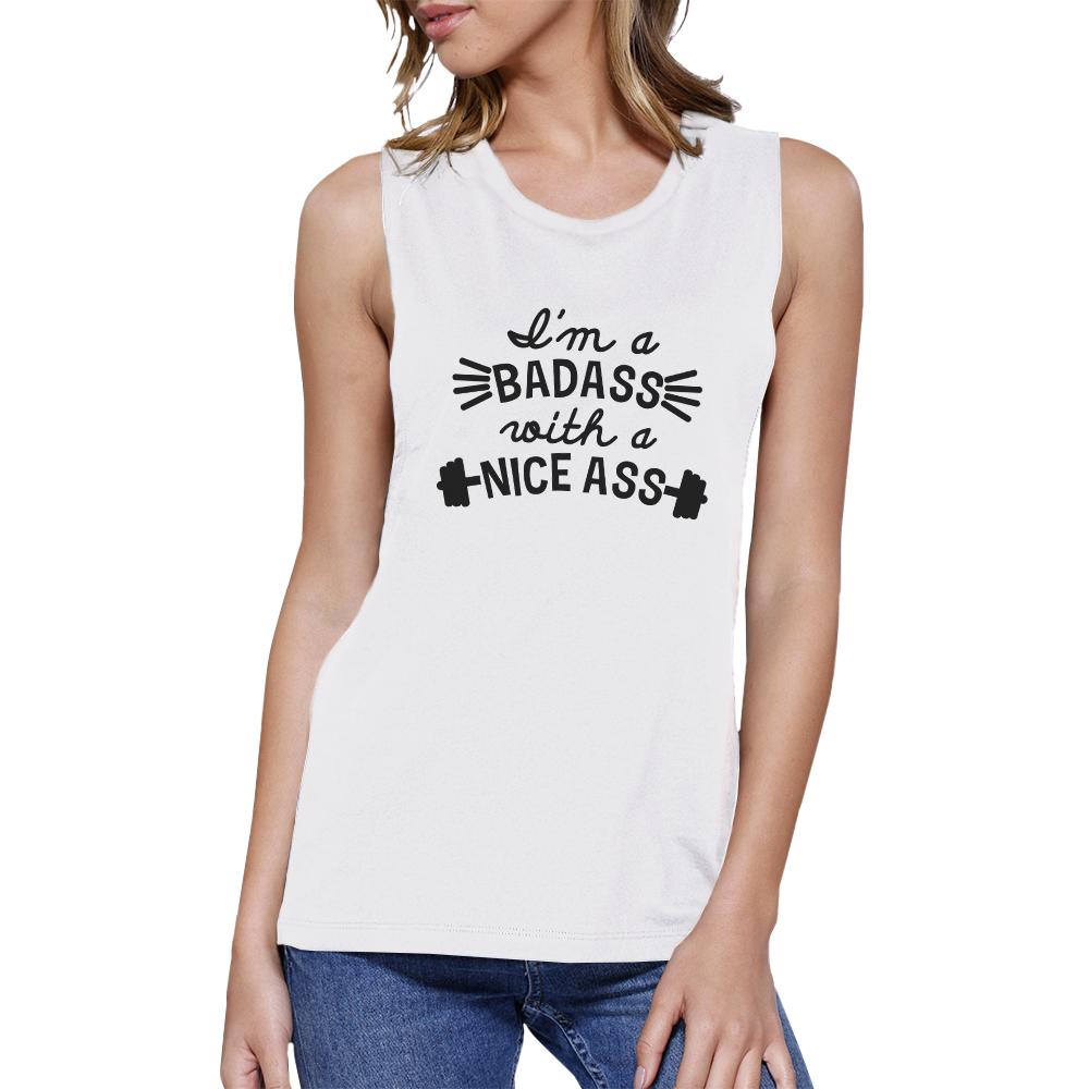 Bad Nice Ass Womens Cute Cotton Gym Tank Top Muscle Shirt For Her