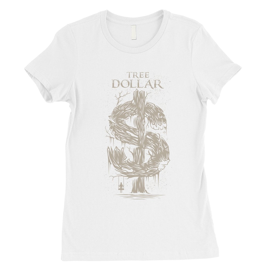 Tree Dollar Womens Funny Graphic T-Shirt Cute Gifts For Birthday