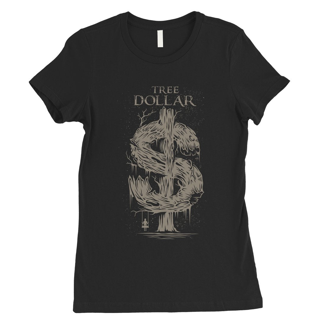 Tree Dollar Womens Funny Graphic T-Shirt Cute Gifts For Birthday