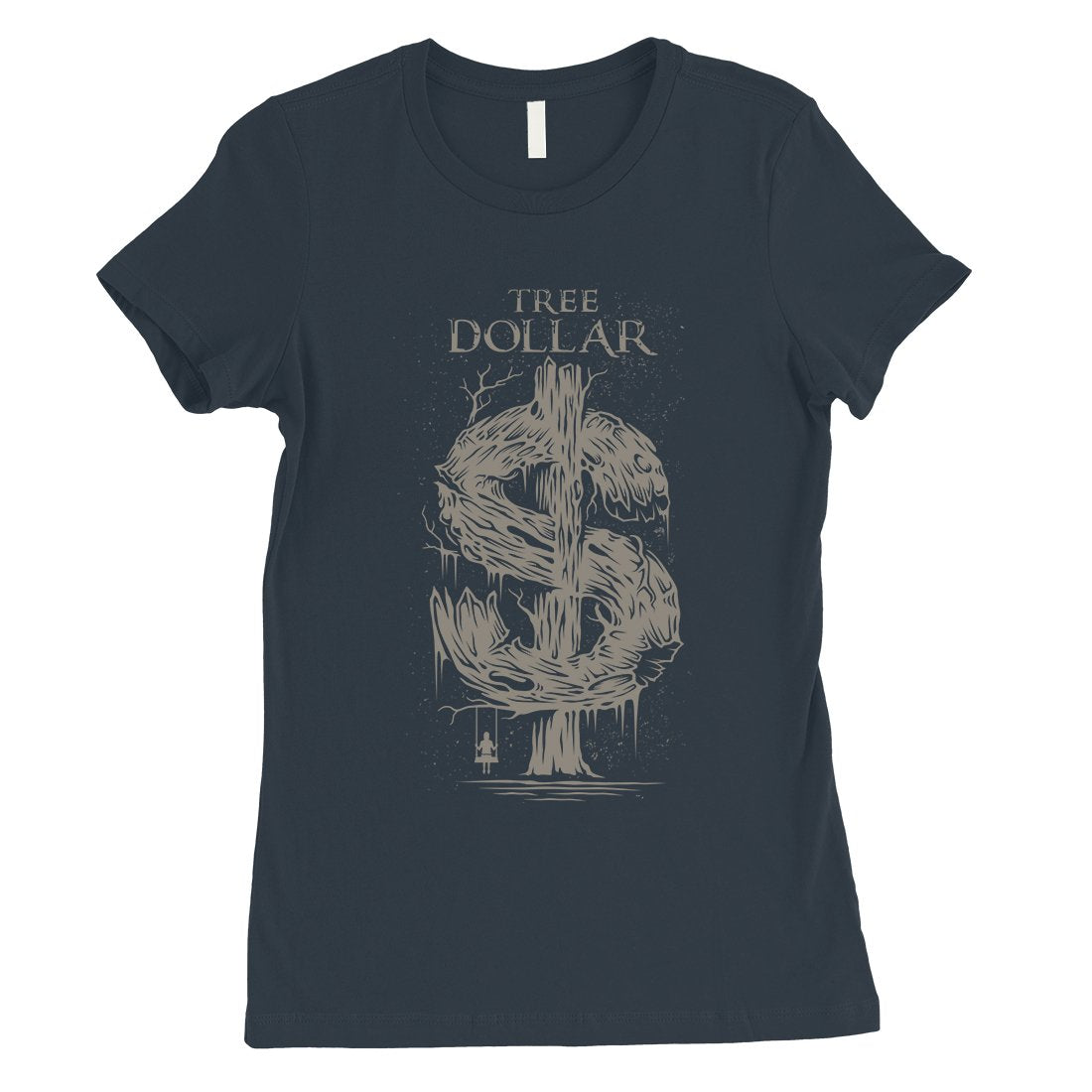 Tree Dollar Womens Funny Graphic T-Shirt Cute Gifts For Birthday