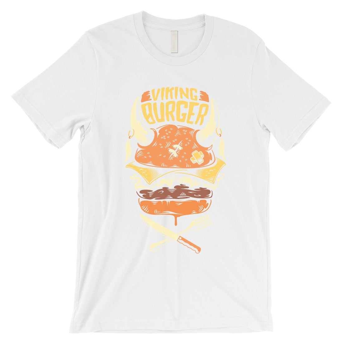 Viking Burger Mens Unique Vintage Style T-Shirt For Burger Lovers