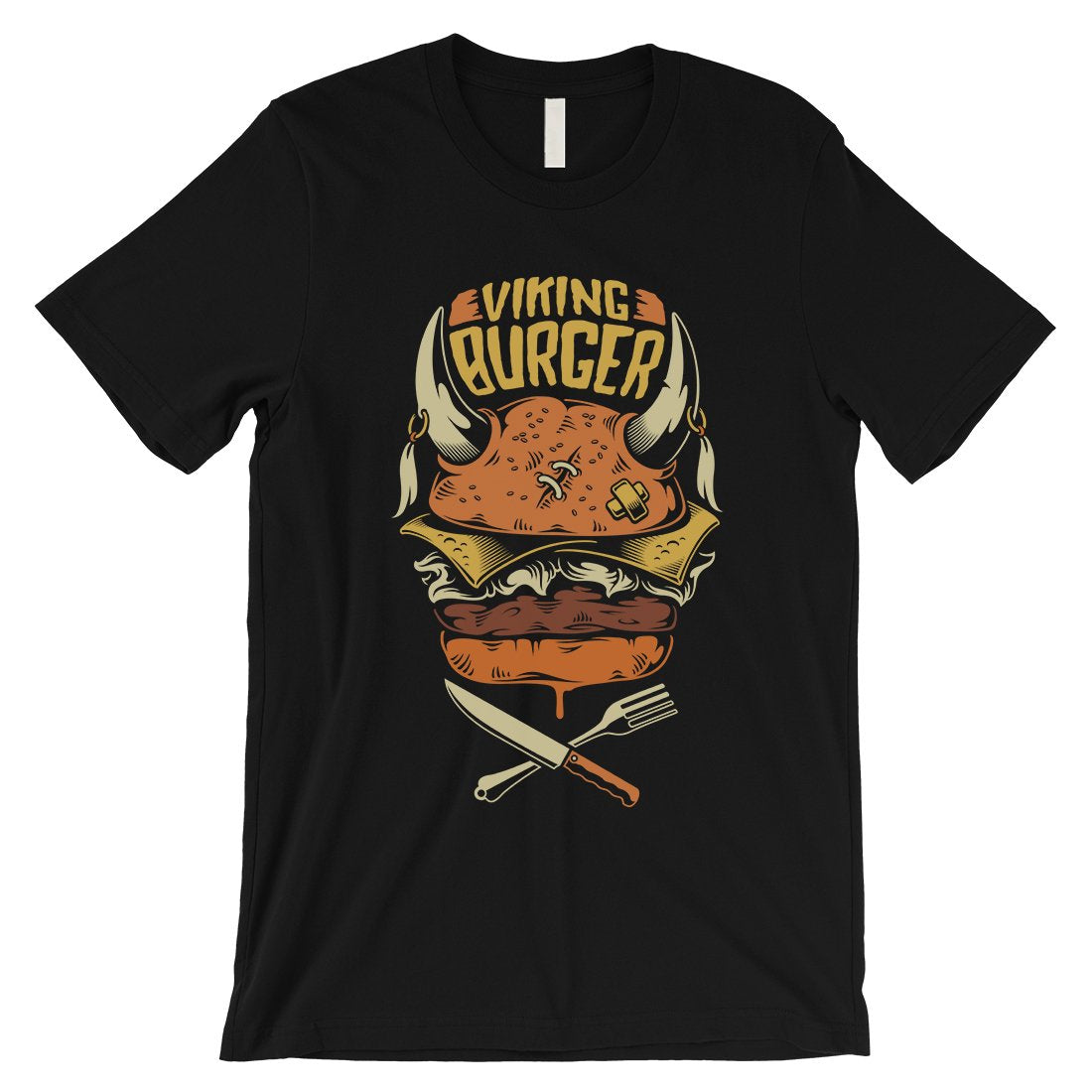 Viking Burger Mens Unique Vintage Style T-Shirt For Burger Lovers