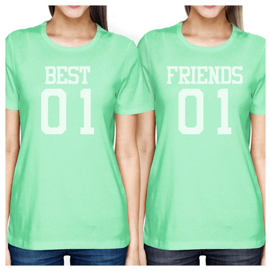 Best01 Friends01 BFF Matching Mint T-Shirts