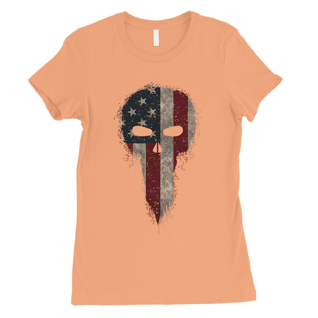 Vintage American Skull Womens 4th of July Outfit Cute Gifts T-Shirt