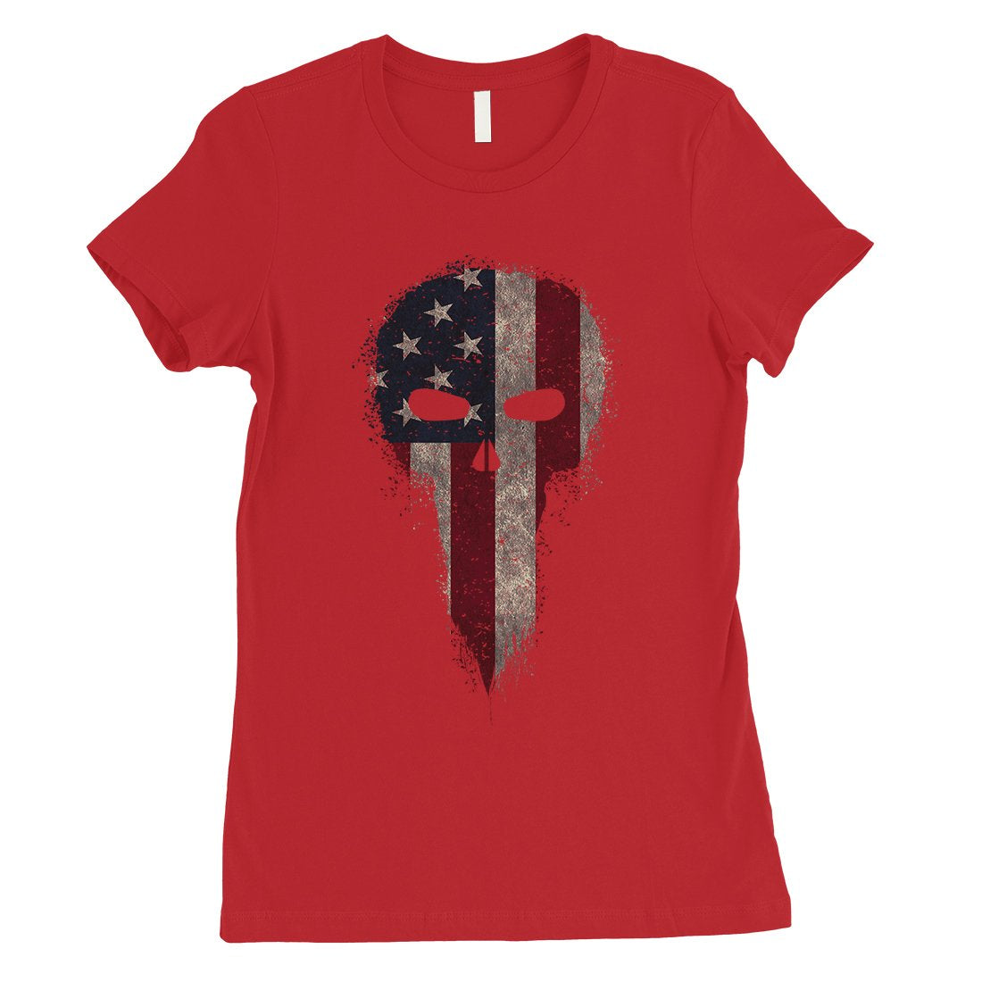 Vintage American Skull Womens 4th of July Outfit Cute Gifts T-Shirt