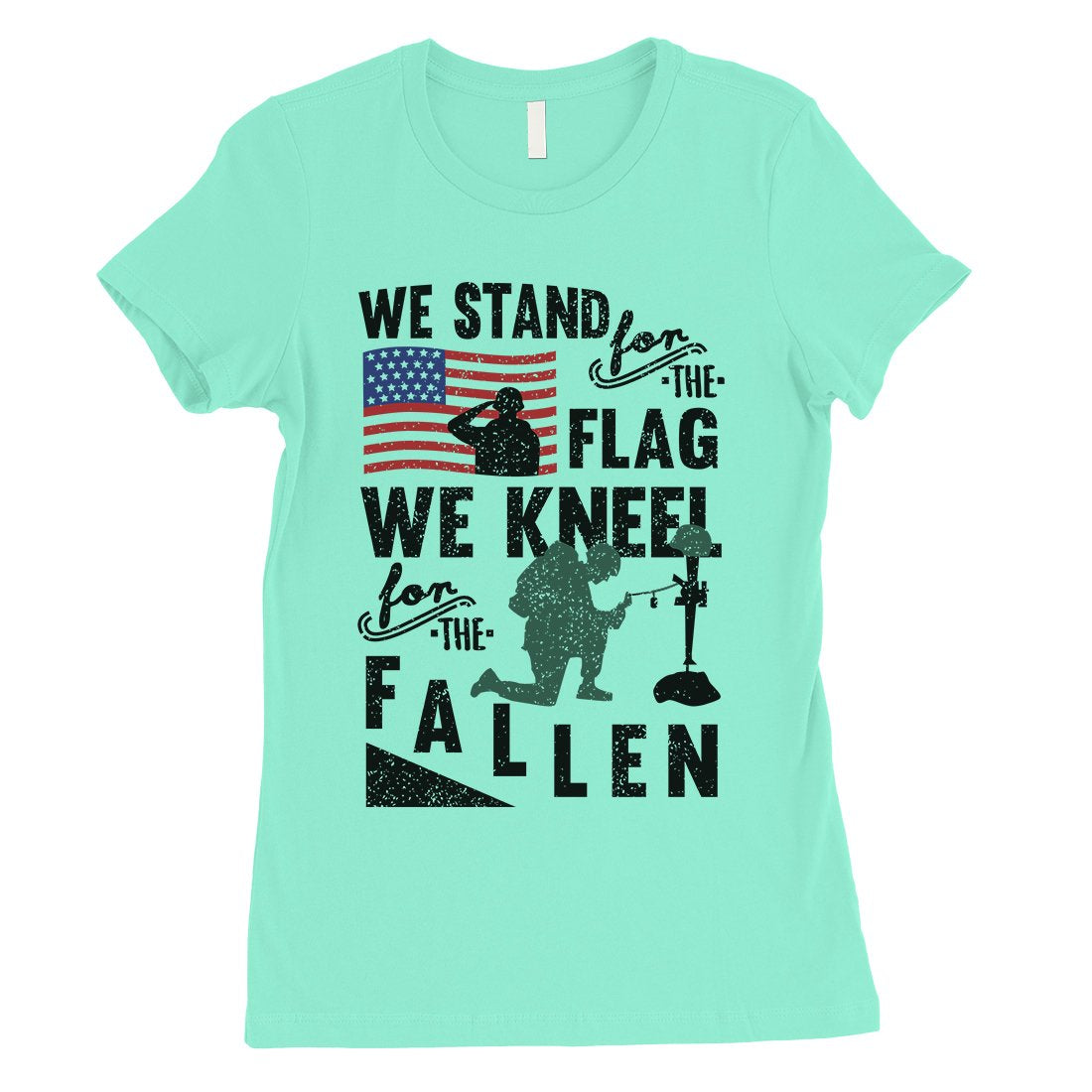 We Stand We Kneel Womens Veterans T-Shirt Cute 4th of July Outfits