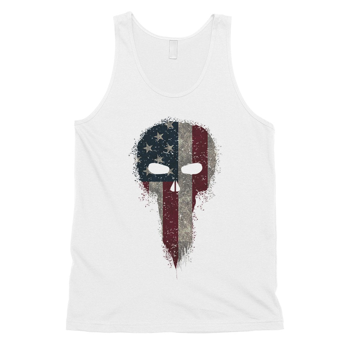 Vintage American Skull Mens Graphic Tank Top Gift For 4th of July