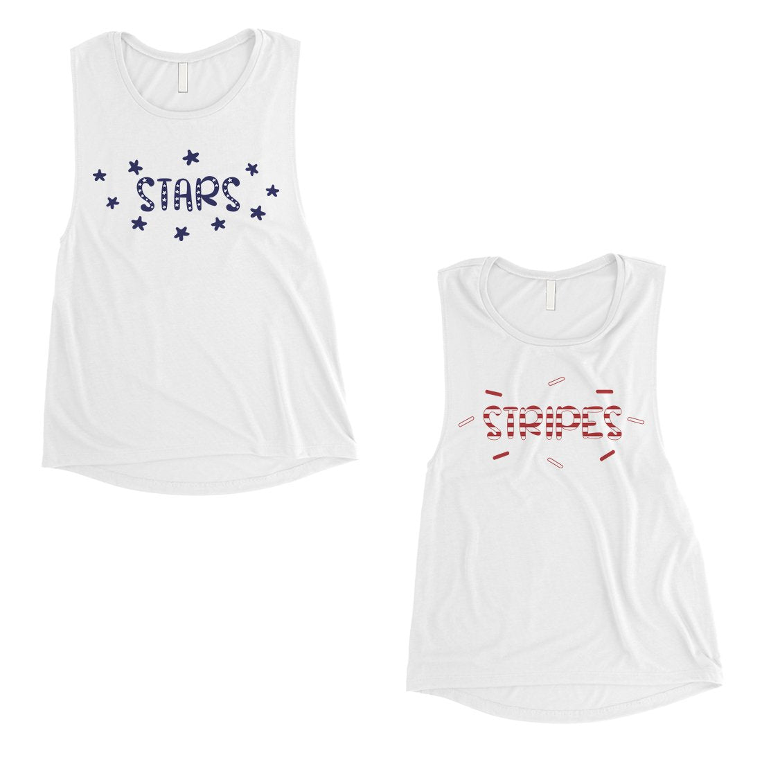 Stars And Stripes BFF Matching Tank Tops Womens For Sister Birthday