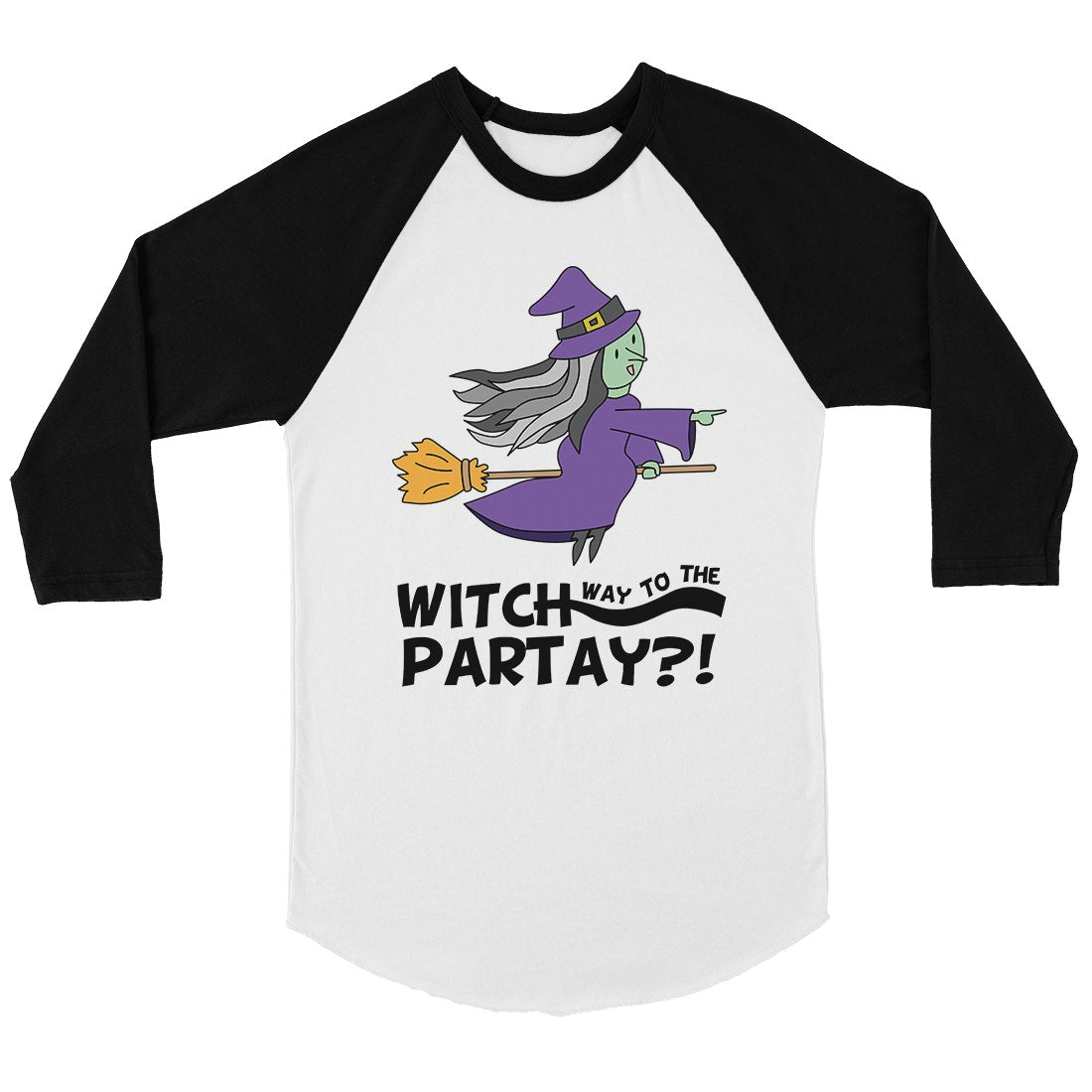 Witch Way To Partay Womens Baseball Tee