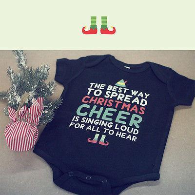 Cute Christmas Theme Baby Bodysuit - Pre-Shrunk Cotton Snap-On Style Baby Bodysuit