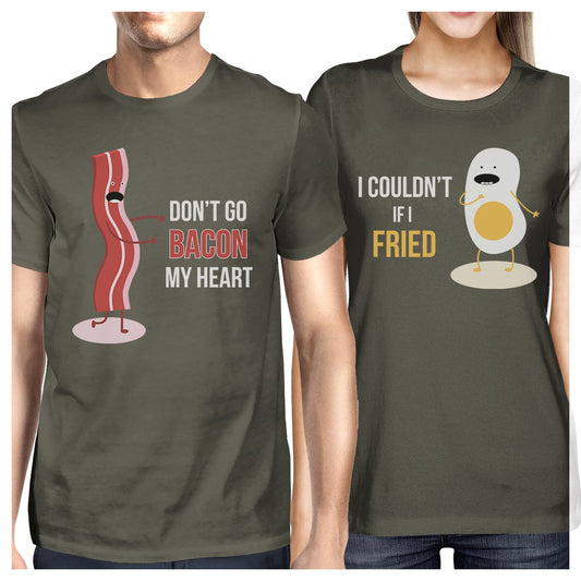 Bacon And Egg Matching Couple Gift Shirts Cool Grey For Anniversary