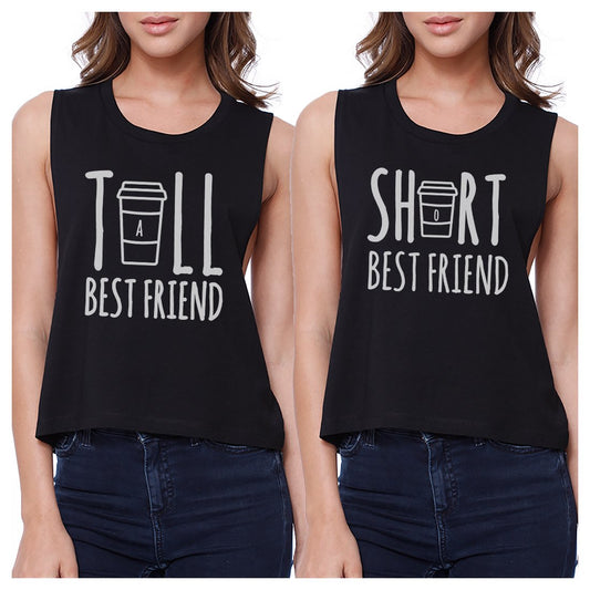 Tall Short Cup BFF Matching Crop Top Womens Graphic Cropped Shirts