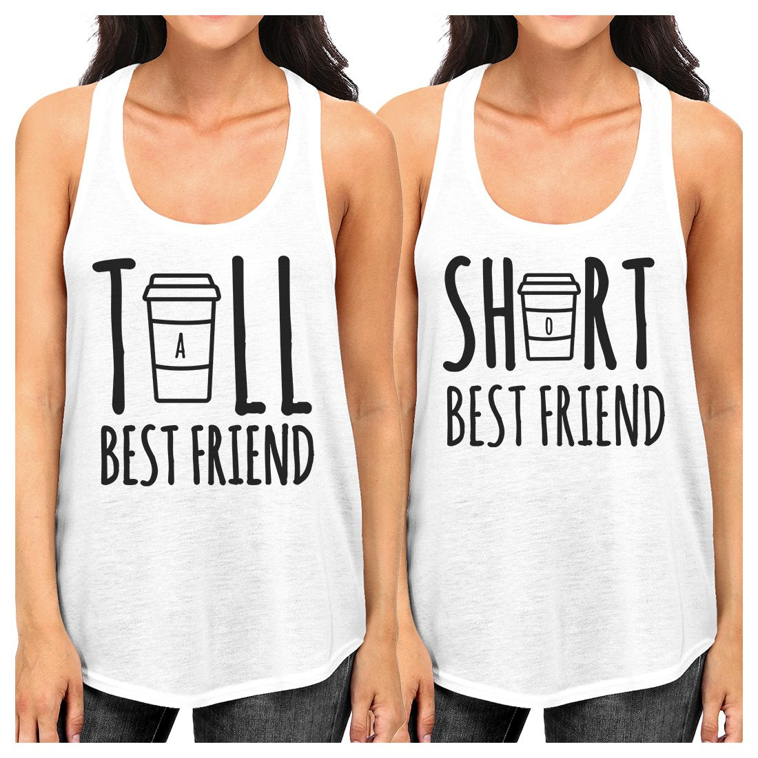 Tall Short Cup Best Friend Gift Shirts Womens Matching Tank Tops