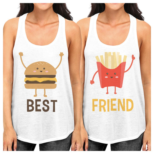 Hamburger And Fries Best Friend Gift Shirts Womens Cute Tank Tops