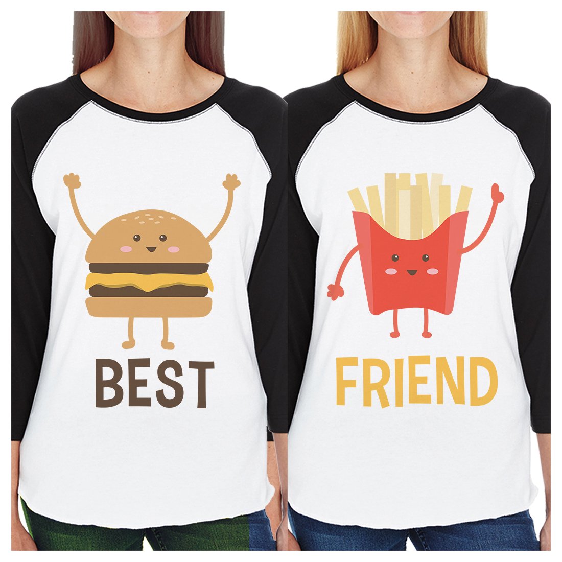 Hamburger And Fries Sister Matching Baseball Jerseys Gift For Teens