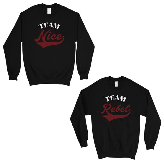 Team Nice Team Rebel Cute Christmas Sweatshirts Best Friends Gifts