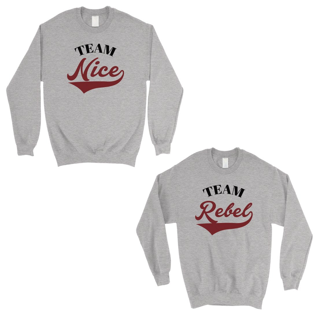 Team Nice Team Rebel Cute Christmas Sweatshirts Best Friends Gifts