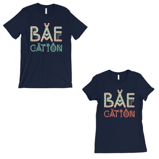 BAEcation Vacation Matching Couple T-Shirts Gift Navy For Newlywed