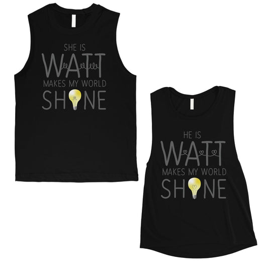 Watt World Shine Light Matching Muscle Tank Tops For Anniversary