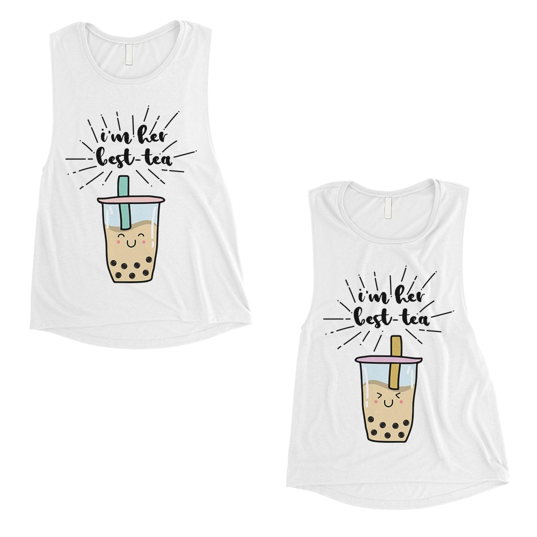 Boba Milk Best-Tea Womens Best Friend Matching Muscle Tank Tops