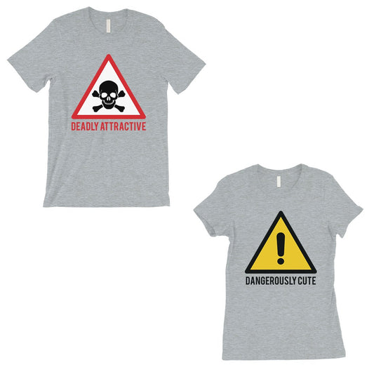 Attractive & Cute Couples Matching T-Shirts Grey Funny Gift For Him