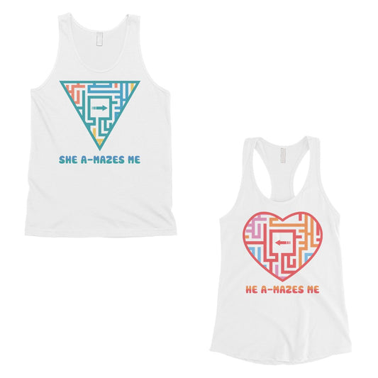 A-Mazes Me Matching Tank Tops For Couples Cute Valentine's Day Gift