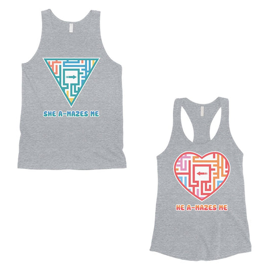 A-Mazes Me Matching Tank Tops For Couples Cute Valentine's Day Gift