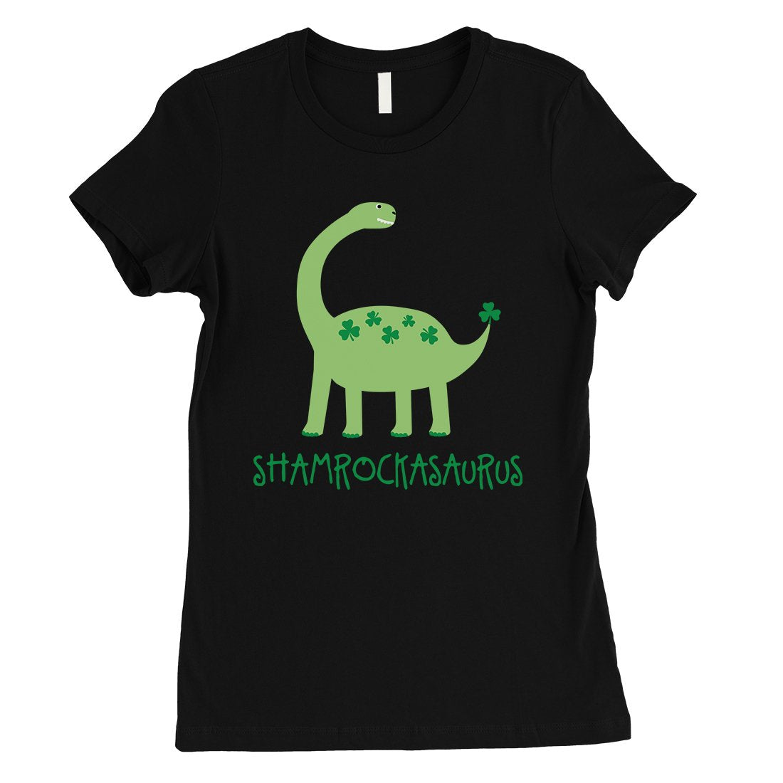 Shamrock Saurus Womens Cute St Patricks Outfit Funny Irish T-Shirt