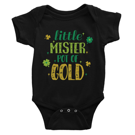 Little Mister Pot Of Gold For St Patrick's Day Baby Bodysuit Gift