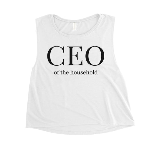 CEO Of The Household Womens Cute Crop Tank Top Mother's Day Gift