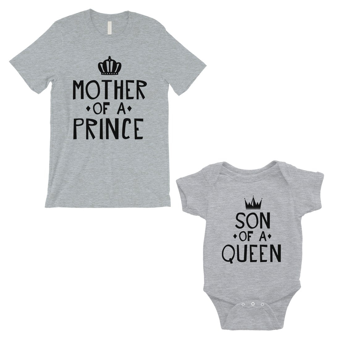 Queen Of Prince Matching T-Shirts Grey For Funny Mother's Day Gift