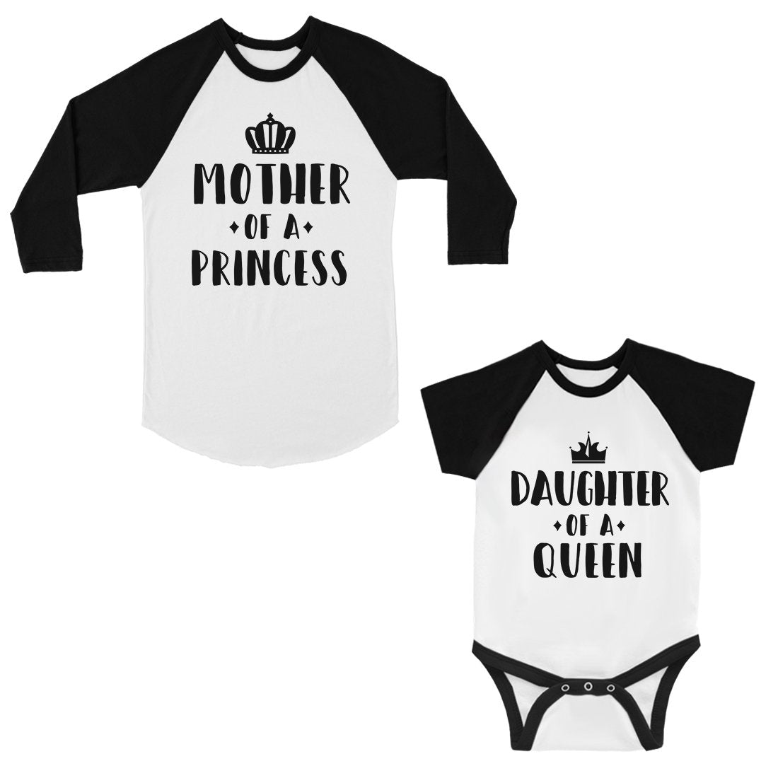 Queen Of Princess Matching Baseball Shirts First Mothers Day Outfit