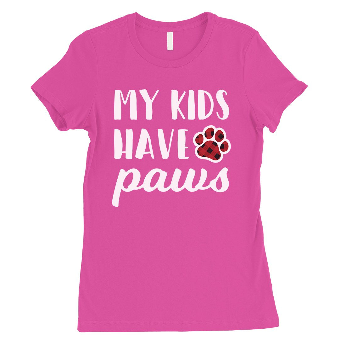 My Kids Have Paws Plaid Womens Shirt Cute Dog Mom Mother's Day Gift