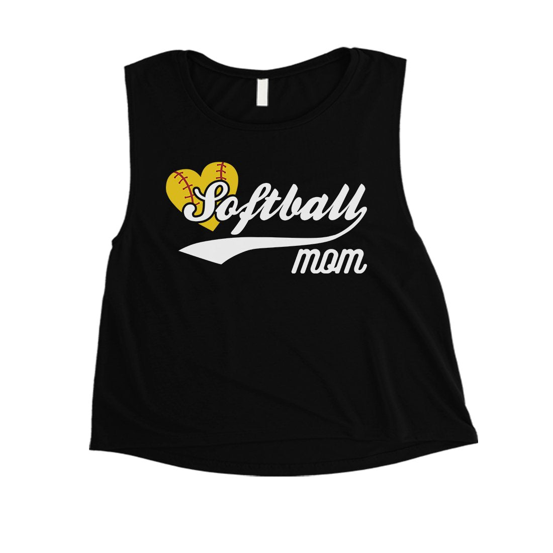 Softball Mom Womens Mother's Day Crop Tank Top Sports Mom Gifts