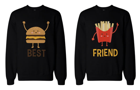 Burger and Fries BFF Sweatshirts Best Friend Matching Pullover Fleece