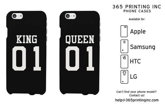 King 01 Queen 01 Couple Phone Cases Set Cute Matching Phone Cover Galaxy Iphone