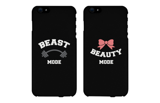 Beast Mode & Beauty Mode Matching Couple Black Phonecases (Set)