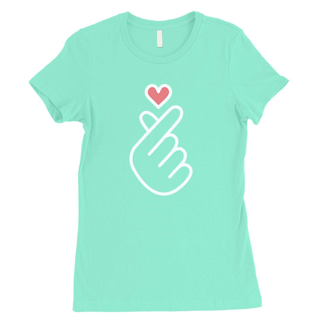 365 Printing Finger Heart Womens Wonderful Sweet T-Shirt Gift for Girlfriend